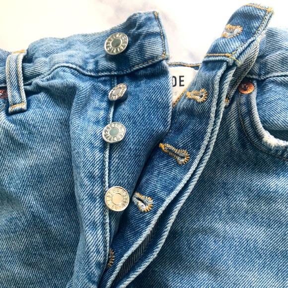 Agolde Parker Cut Off in Swapmeet Mid-Rise Button Fly Denim Shorts Size … - Picture 9 of 15